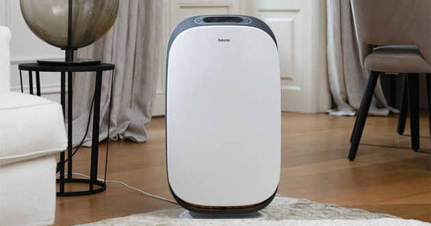 Do máy lọc không khí Beurer được đặt trên bề mặt không bằng phẳng