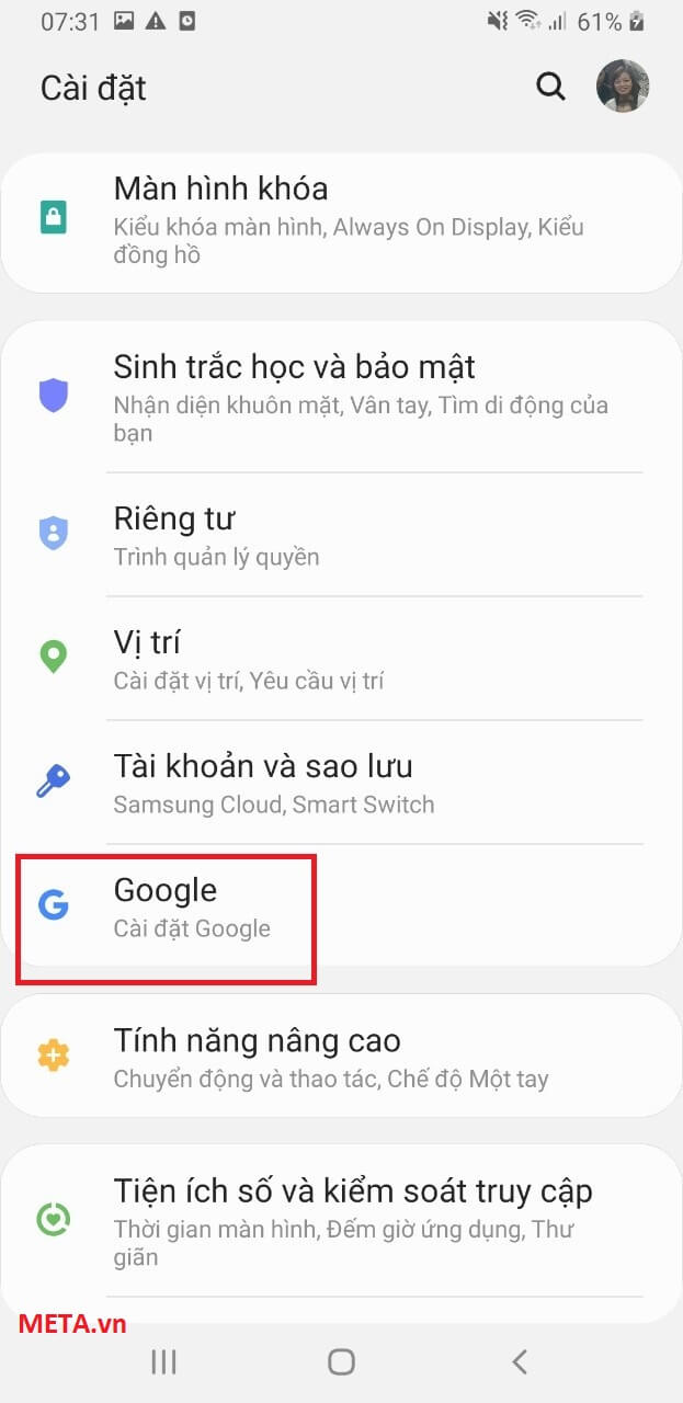 Đổi tên Google Meet từ tính năng "Cài Đặt" trên điện thoại