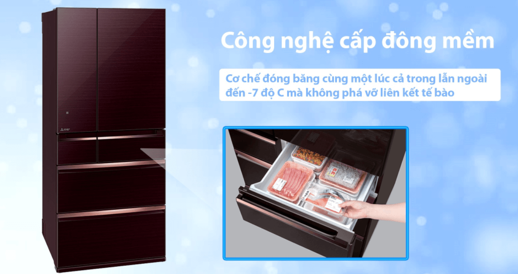 Công nghệ cấp đông mềm trên tủ lạnh Mitsubishi