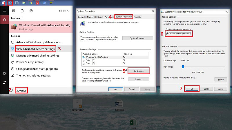 Tắt System Restore