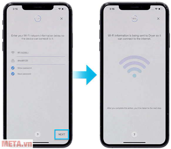 Nhập thông tin wifi của bạn để kết nối thiết bị với mạng wifi