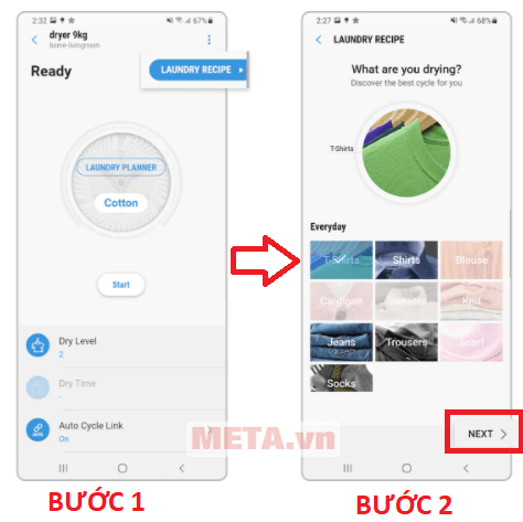 Cách sử dụng công thức giặt Laundry Recipe bằng ứng dụng SmartThings