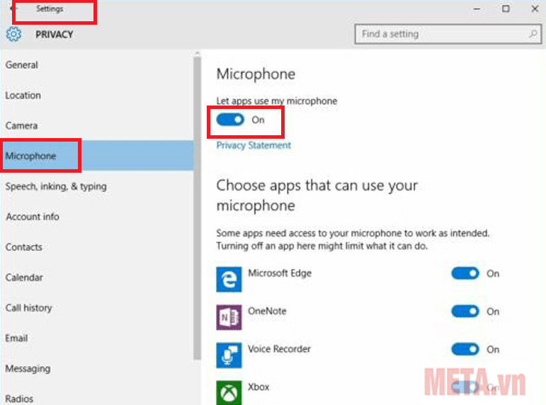 Cách bật mic trên laptop Win 10 từ Windows Settings Cách bật mic trên laptop Win 10 từ Windows Settings
