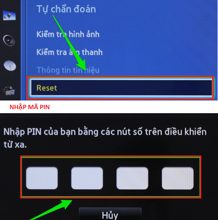 Khôi phục lại cài đặt mạng trên tivi Samsung