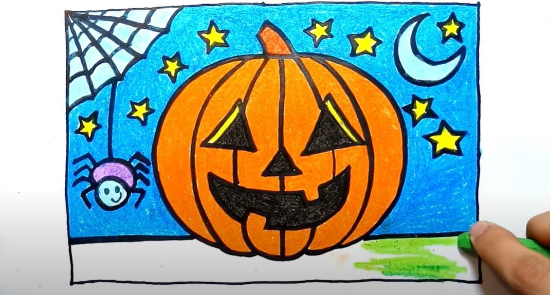 Cách vẽ tranh đề tài lễ hội Halloween đơn giản, đẹp 