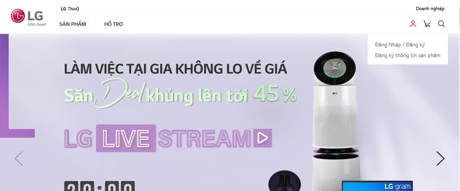 Cách đăng ký tài khoản LG