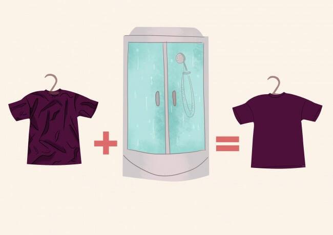 Cách là quần áo phẳng sử dụng hơi nóng từ phòng tắm