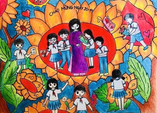 Vẽ tranh đề tài chào mừng Ngày Nhà Giáo Việt Nam 2011  Vẽ tranh ngày Nhà  Giáo Việt Nam 20 tháng 11  Việt nam Viết Giáo
