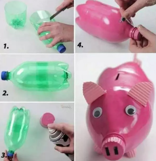 Làm ống heo đút tiền từ chai nhựa