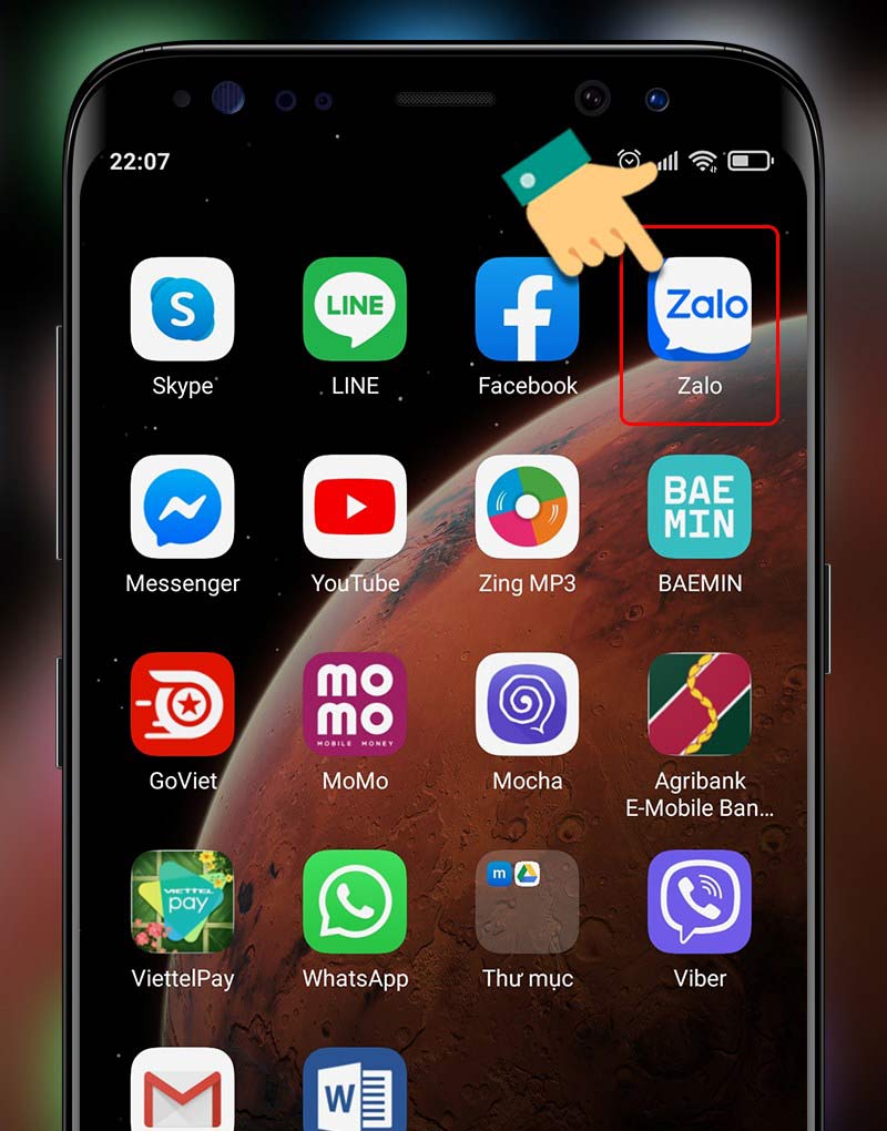 Mở ứng dụng Zalo trên điện thoại