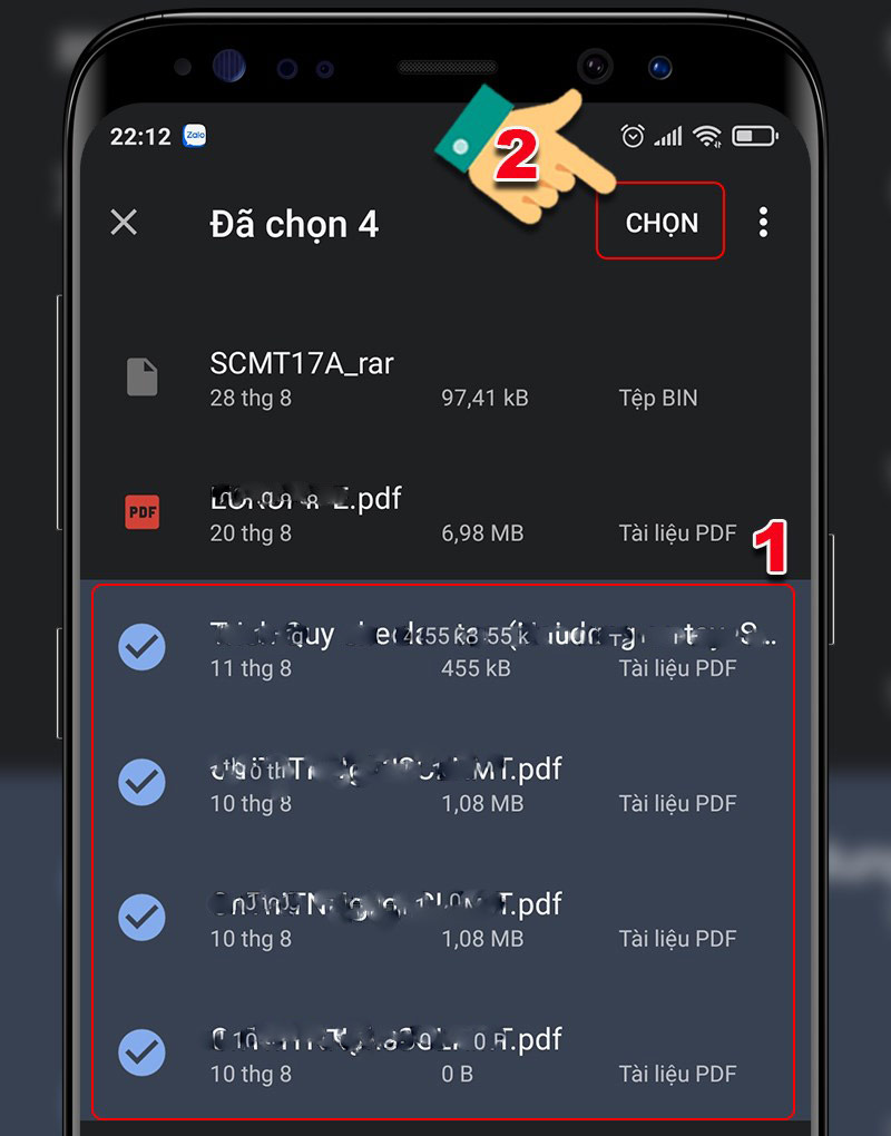Lựa chọn tài liệu bạn muốn gửi