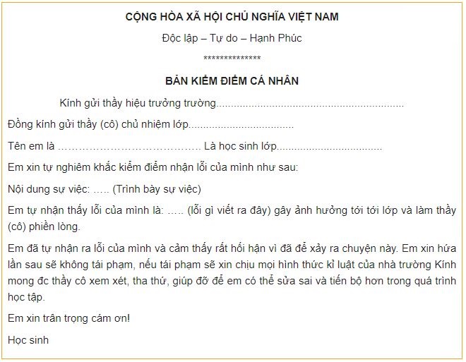 Mẫu bản kiểm điểm cá nhân năm 2023 chuẩn nhất - META.vn