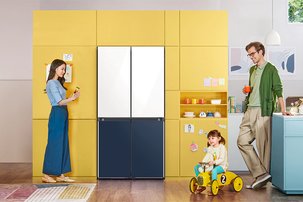 Tủ lạnh màu xanh - trắng 4 cửa Samsung Bespoke Multidoor 599 lít RF60A91R177/SV
