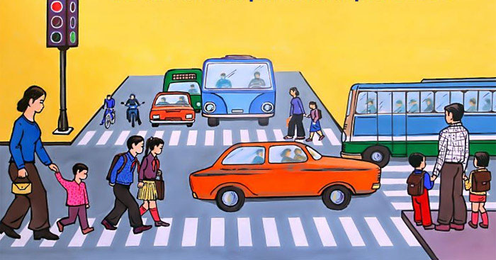20 Bức tranh vẽ đề tài an toàn giao thông của họa sĩ, học sinh đẹp nhất