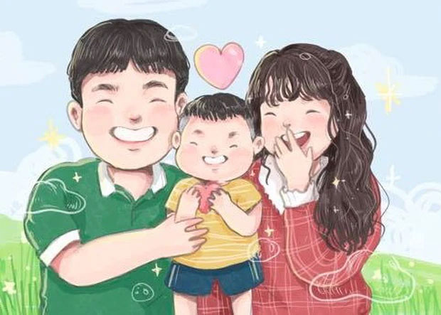 Cách vẽ tranh đề tài gia đình anime hạnh phúc đơn giản nhất 