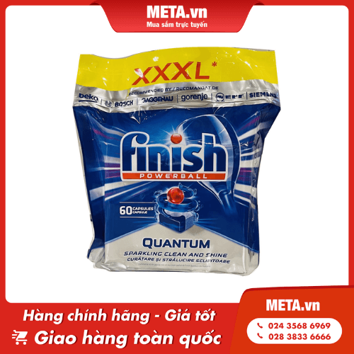 Viên rửa bát Finish Quantum 60 viên (12 chức năng)