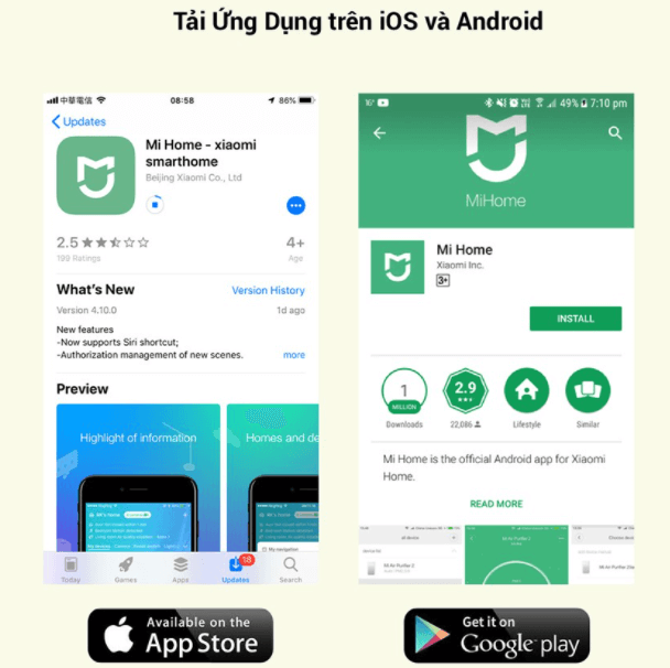 Tải và cài đặt ứng dụng Mi Home về điện thoại