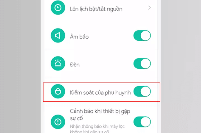 Tính năng khóa trẻ em
