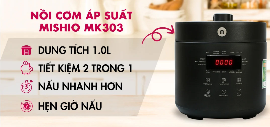 Nồi cơm điện tử áp suất Mishio
