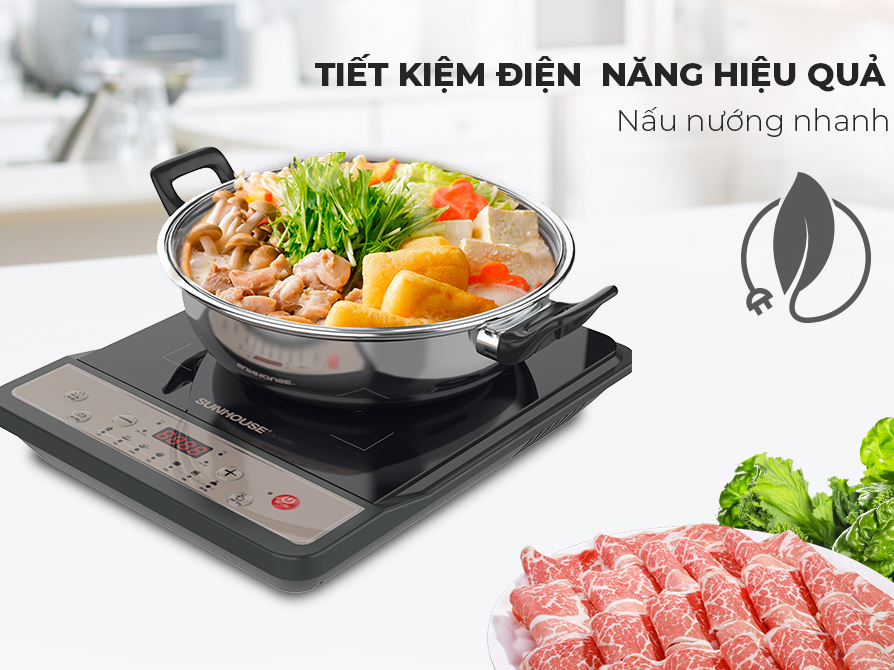 Bếp từ Sunhouse có nhiều tính năng hiện đại