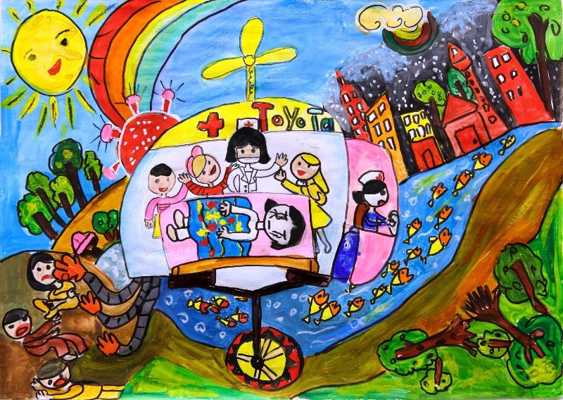 Cuộc thi vẽ tranh Chiếc máy bay mơ ước của em và câu chuyện của bé Giang  Hồng Chi trường Tiểu học 