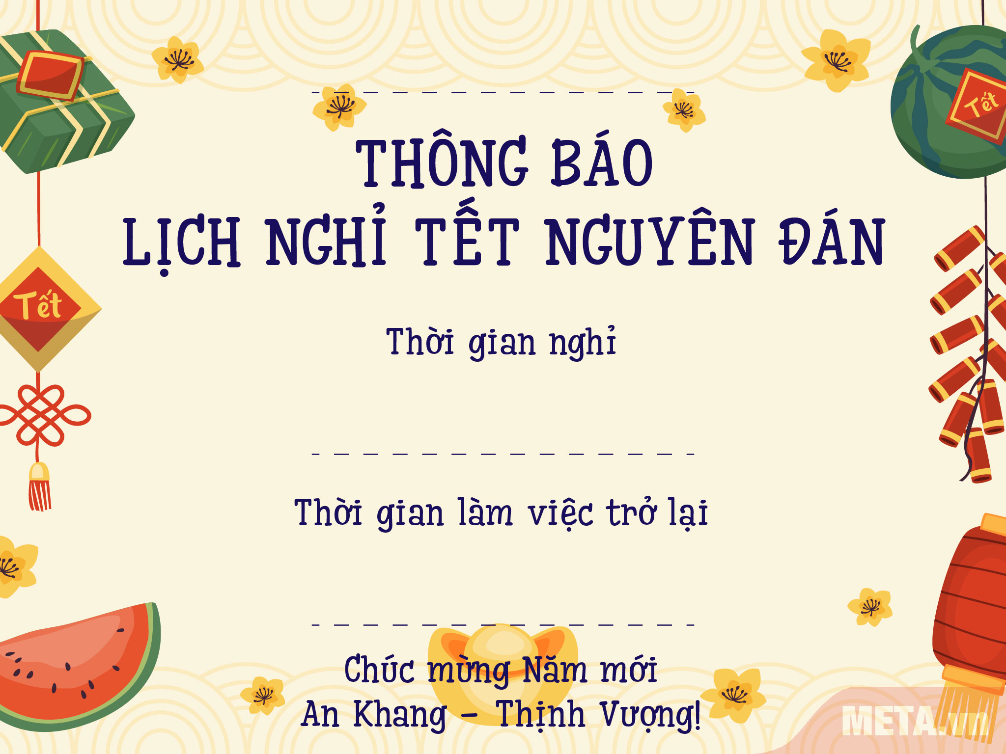 Thiệp Thông Báo Nghỉ Tết là một trong những phong tục truyền thống đặc trưng của người Việt. Hãy khám phá những thiệp thông báo tuyệt đẹp và ý nghĩa để chia sẻ niềm vui của mùa xuân. Hãy xem qua hình ảnh liên quan để tìm kiếm những thiệp thật đẹp để tặng người thân yêu.