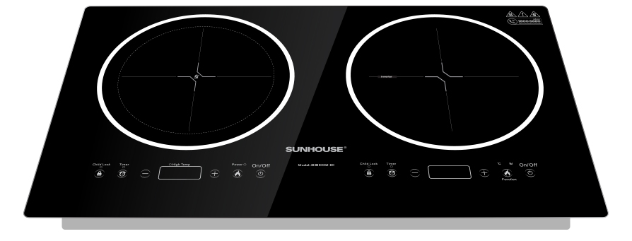 Bếp đôi điện từ hồng ngoại Sunhouse SHB9002-EC