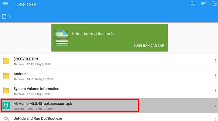 Chọn file cài đặt