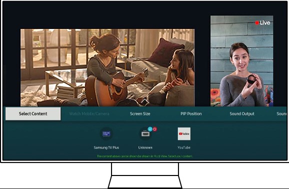 Chọn nội dung (Select Content) khi sử dụng tính năng Multi View TV Samsung 2020
