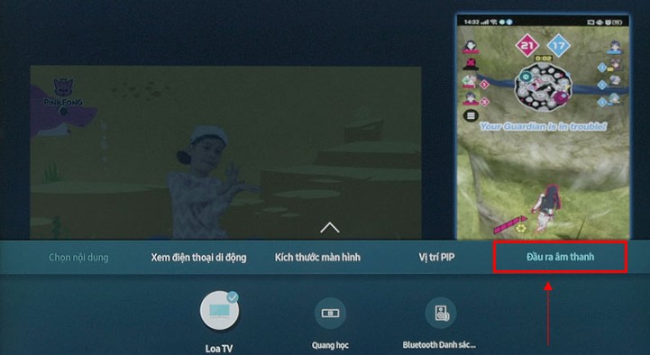 Chọn đầu ra âm thanh trên Multi View Samsung TV 2020