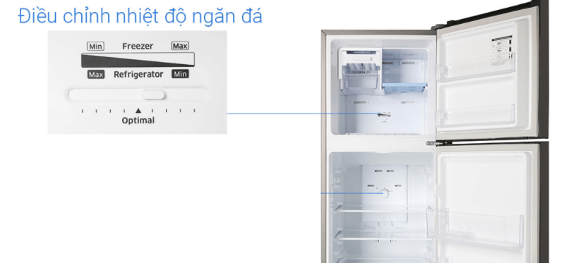 Điều chỉnh nhiệt độ ngăn đá bằng thanh trượt