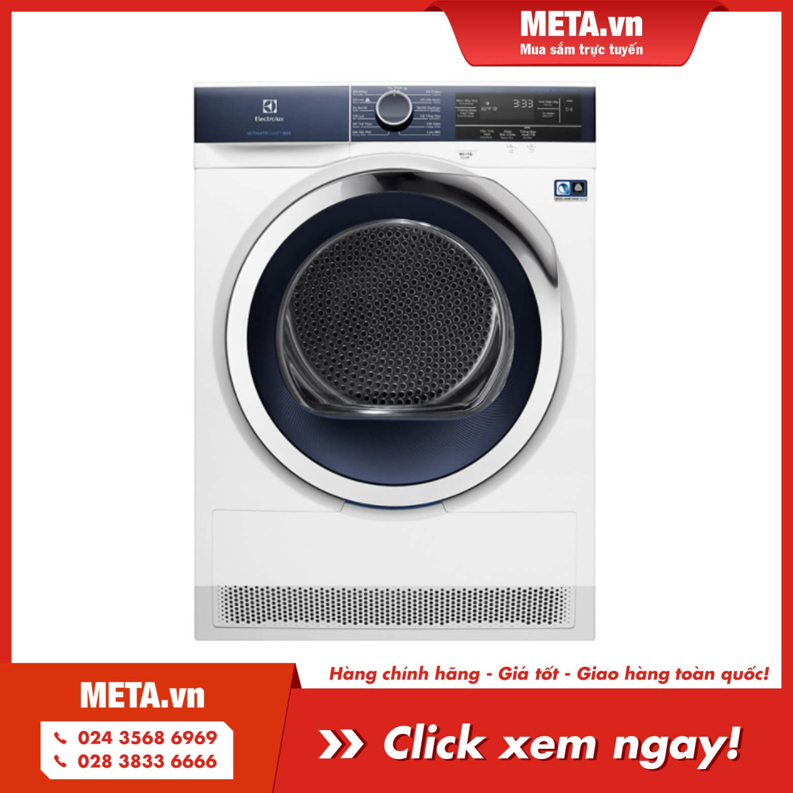 Mua ngay máy sấy quần áo Electrolux 9kg EDH903BEWA