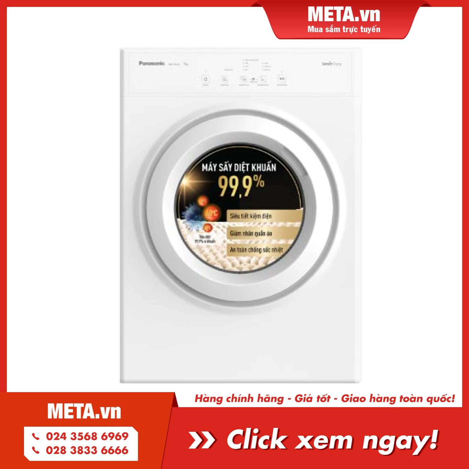 Mua ngay máy sấy quần áo Tumble Panasonic 8kg NH-E80JA1WVT