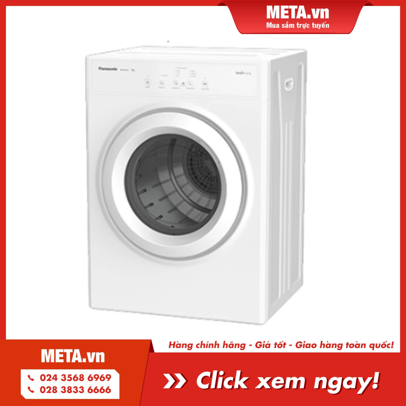 Mua ngay máy sấy quần áo Tumble Panasonic 7kg NH-E70JA1WVT - Mới 2021