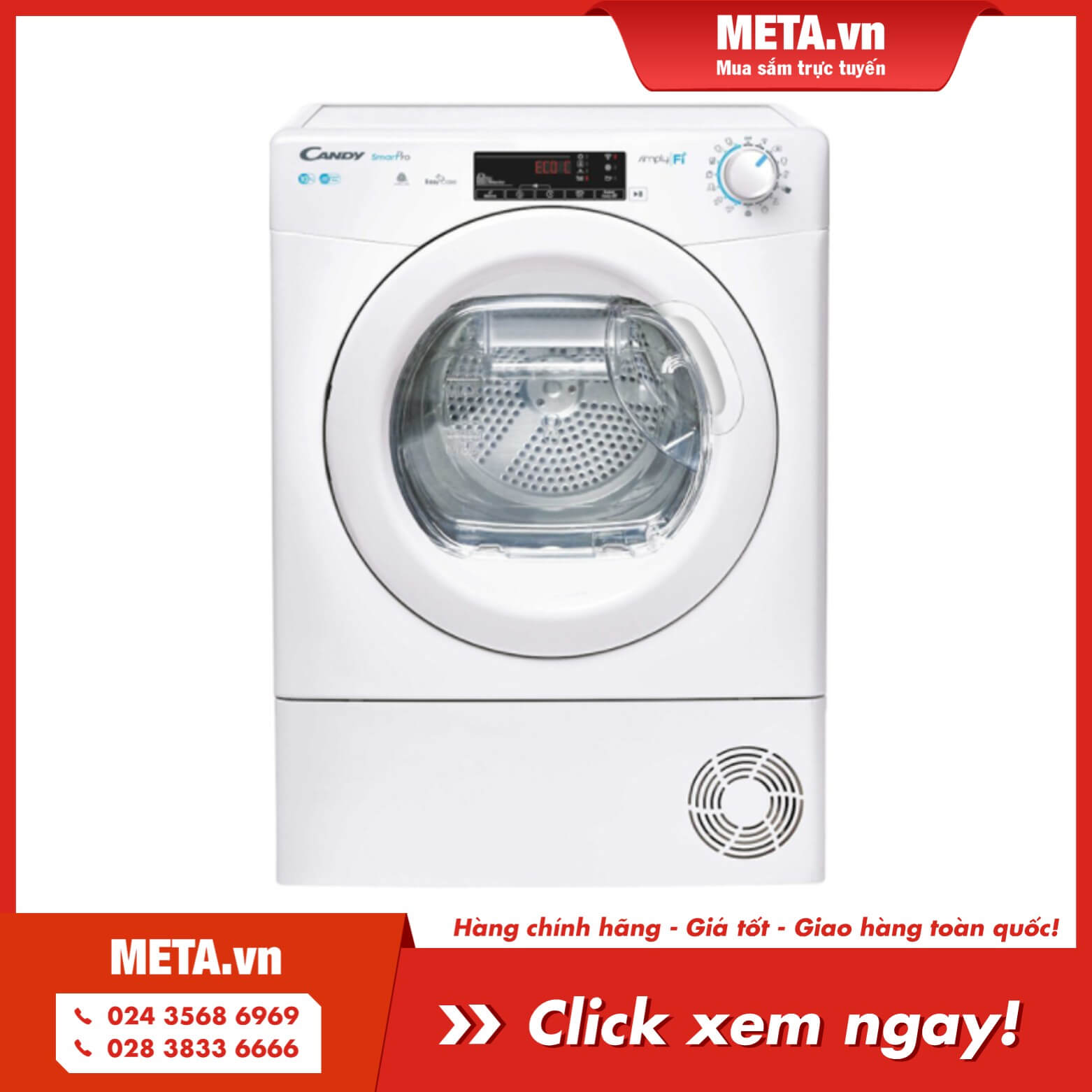 Mua ngay máy sấy quần áo Candy 10kg CSO C10TE-S Mới 2020