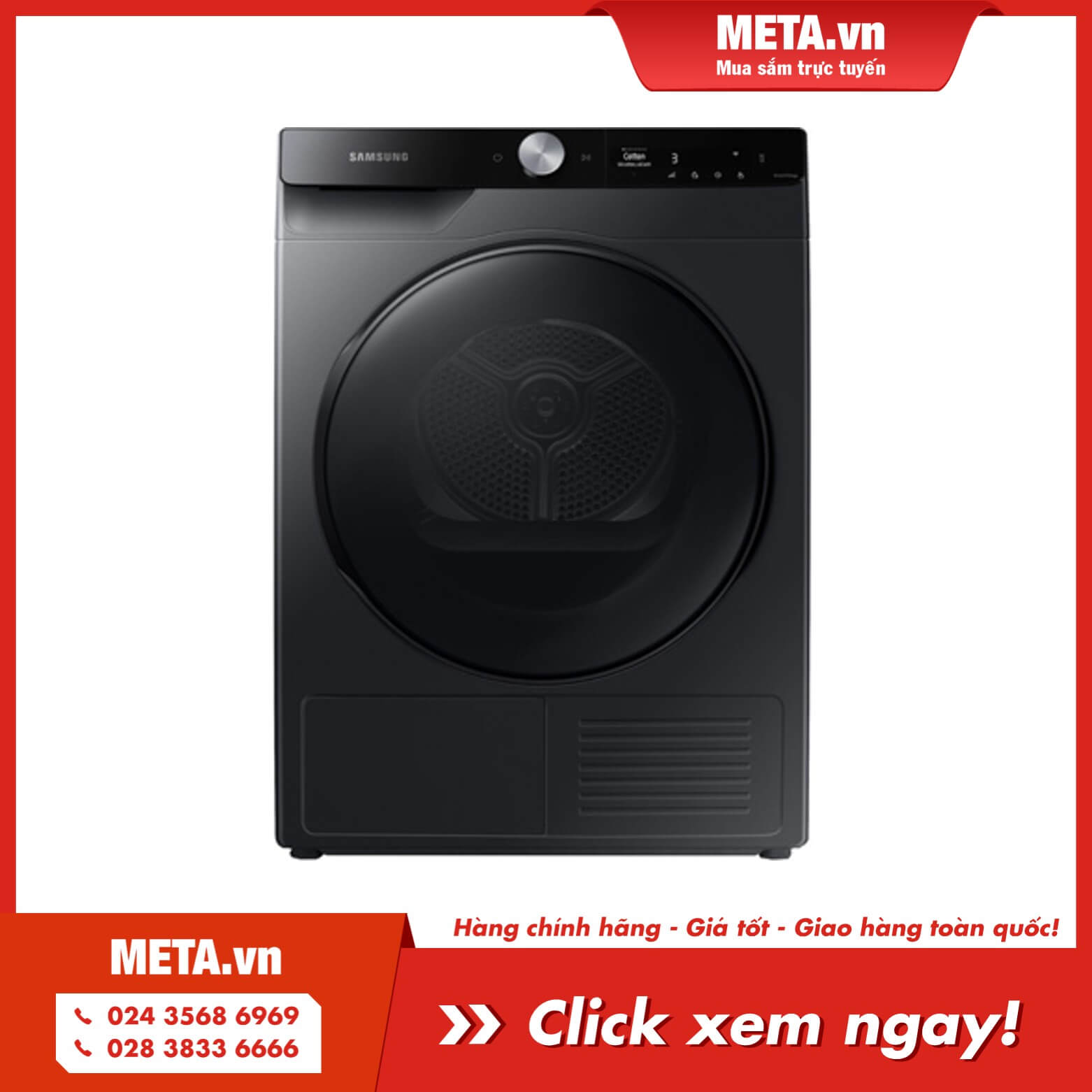 Mua ngay máy sấy bơm nhiệt Samsung Inverter 9 Kg DV90T7240BB/SV