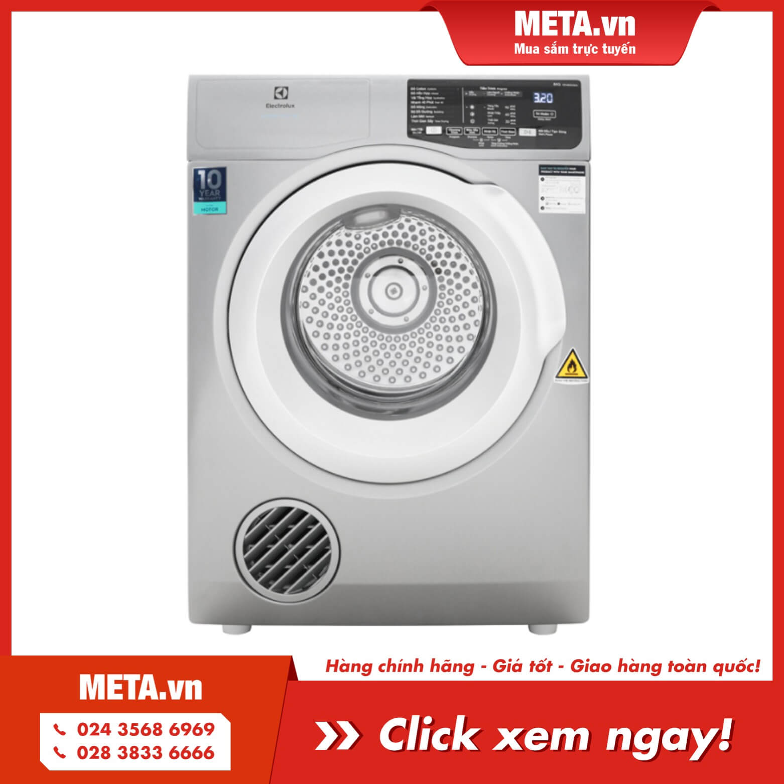 Mua ngay máy sấy thông hơi 8kg Electrolux UltimateCare 500 EDV805JQSA