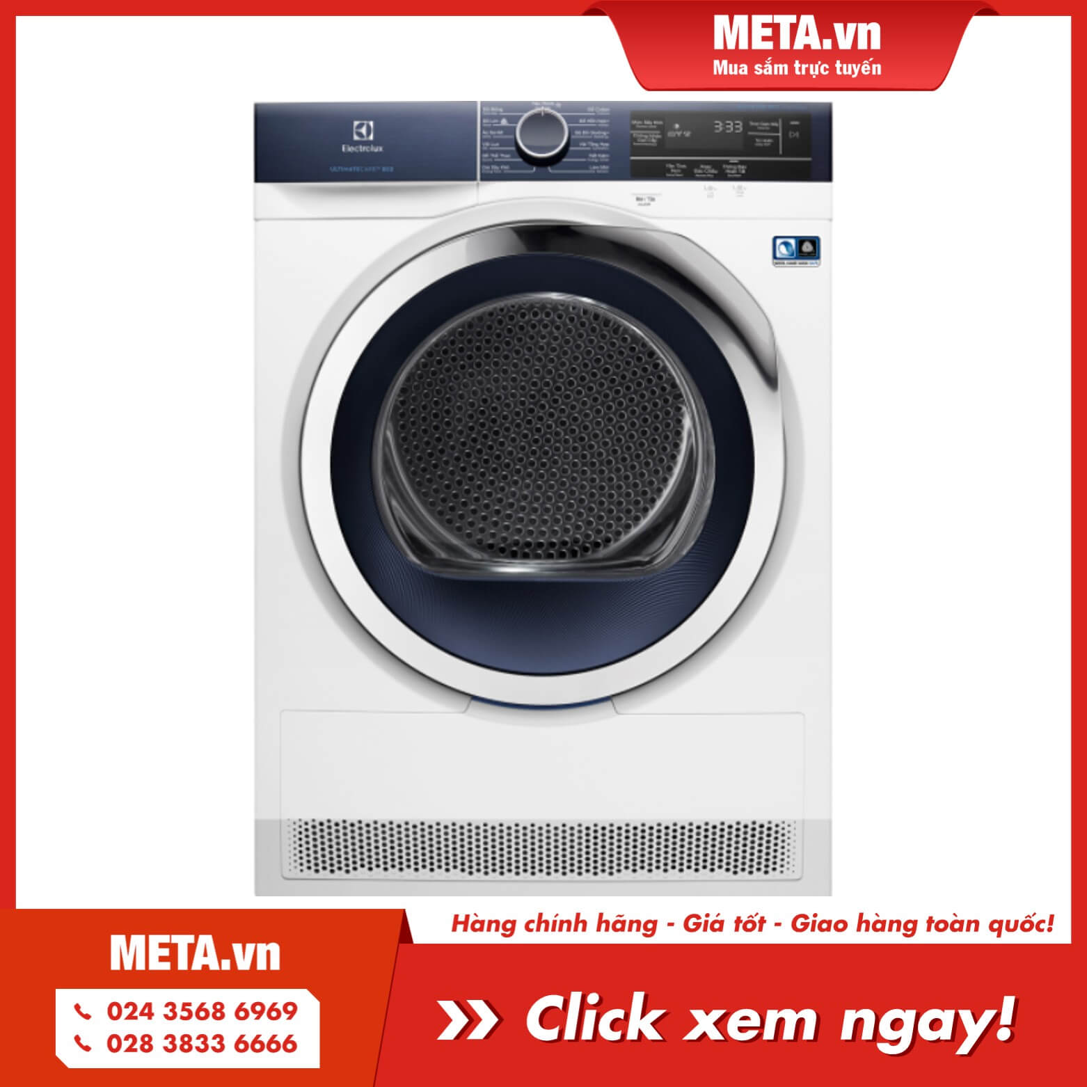Mua ngay máy sấy Heat Pump - bơm nhiệt 8kg UltimateCare 800 Electrolux EDH803BEWA