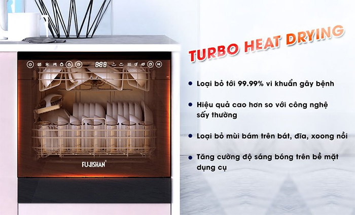 Máy rửa bát Fujishan có tính năng sấy khô
