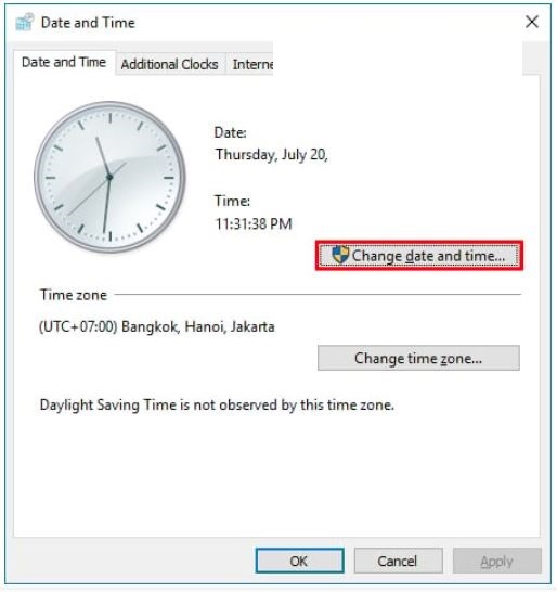 Cách chỉnh giờ trên máy tính Win 10