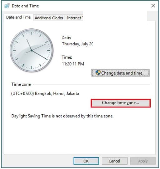 Cách chỉnh giờ trên máy tính Win 10