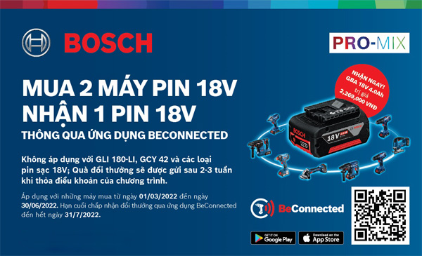 PROMIX BOSCH: MUA 2 máy pin 18V 