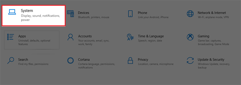 Nhấn System Nhấn System
