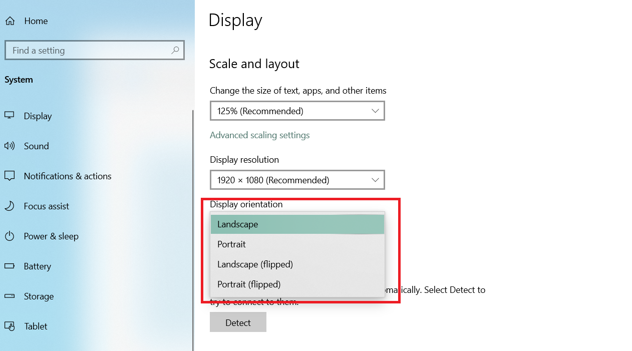 Cách xoay màn hình máy tính Display Settings