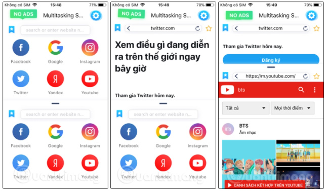 Bạn truy cập vào các trang web như bình thường