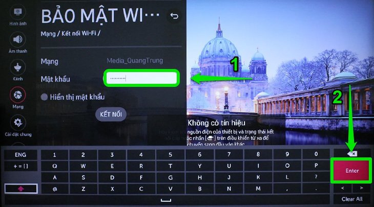 Kết nối mạng trên tivi LG