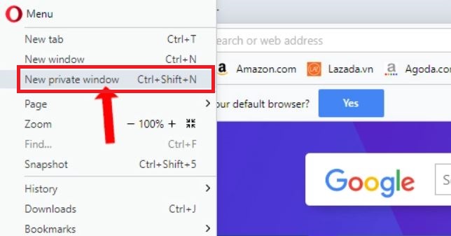 Cách mở tab ẩn danh trên Opera
