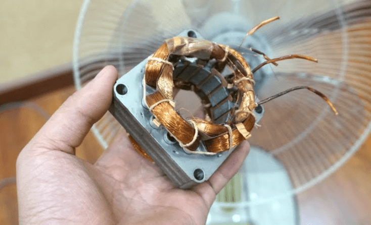 Do sợi dây đồng trong trong stator của động cơ bị đứt
