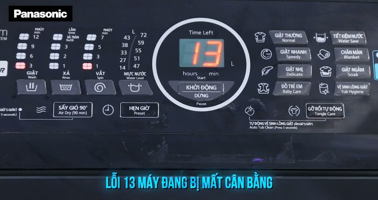 Mã lỗi U13 trên máy giặt Panasonic là gì?