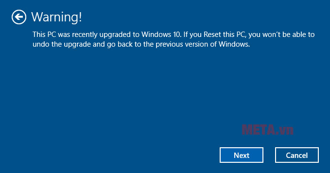 Cách reset máy tính win 10